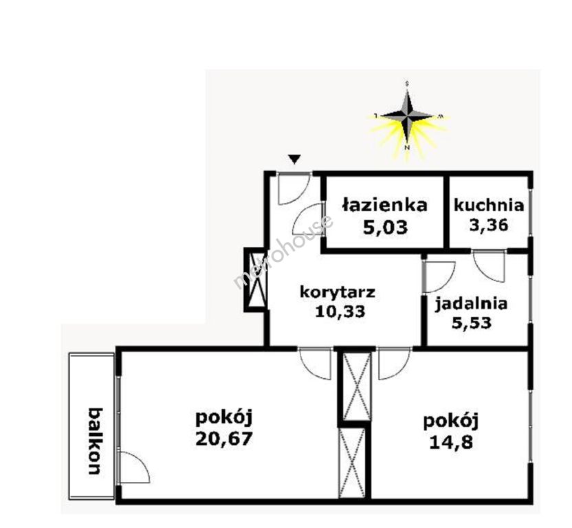 Flat  for rent, Łódź, Bałuty, Rajska