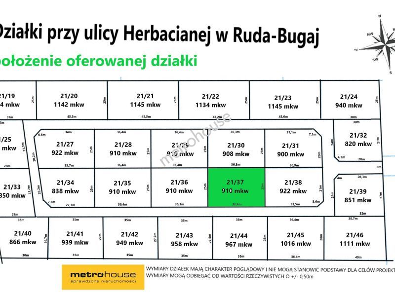 Działka na sprzedaż, Zgierski, Aleksandrów Łódzki, Ruda-Bugaj, Herbaciana