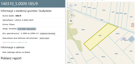 Sprzedaż Działka Wygoda, pow. garwoliński